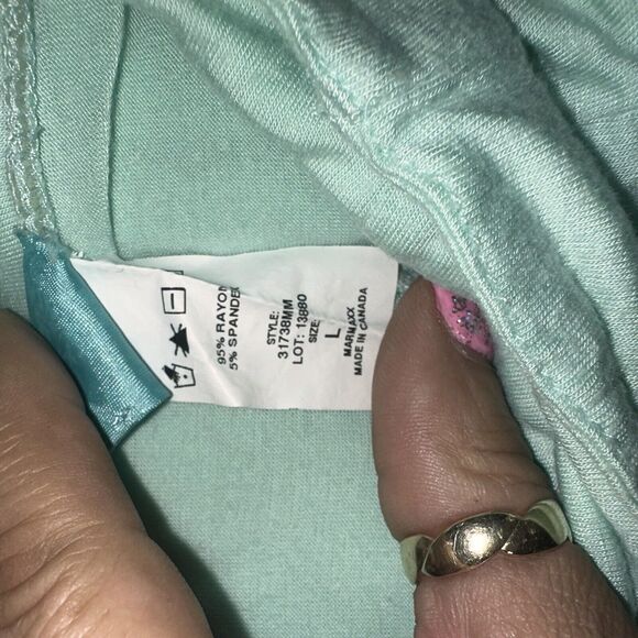 Enough About Me Maxi Skirt Mint Green Stretch Boho Size Large - Picture 10 of 11